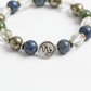 Dhan Yog Capricorn Bracelet close-up of zodiac wealth crystal beads on white background