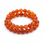 Carnelian Bracelet full product shot on white background showing orange carnelian beads