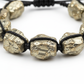 Super Raw Pyrite Bracelet close-up of raw pyrite metallic texture on white background