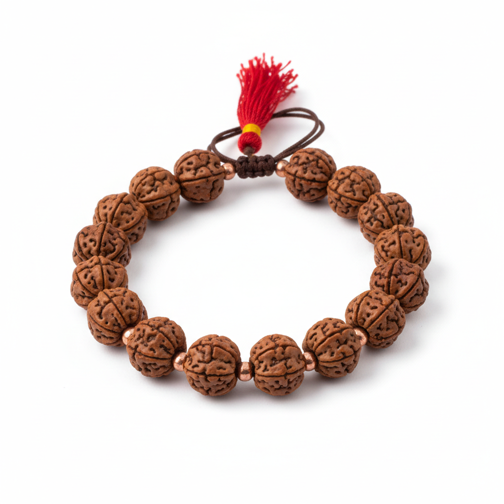 Sawan Siddh 7 Mukhi Rudraksha Bracelet full product shot on white background