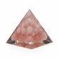 Rose Quartz Resin Pyramid full product shot on white background showing pink rose quartz crystals