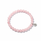 Rose Quartz Bracelet for Women 6mm full product shot on white background showing delicate soft pink beads