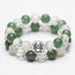 Dhan Yog Cancer Bracelet close-up of zodiac wealth crystal beads on white background