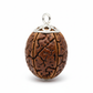 Nepal Origin 6 Mukhi Rudraksha with silver capping full shot on white background