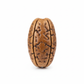 Nepal Origin 3 Mukhi Rudraksha bead full shot on white background showing 3 mukhi lines