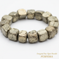Energised Raw Pyrite Bracelet Purnima close-up of raw pyrite golden texture