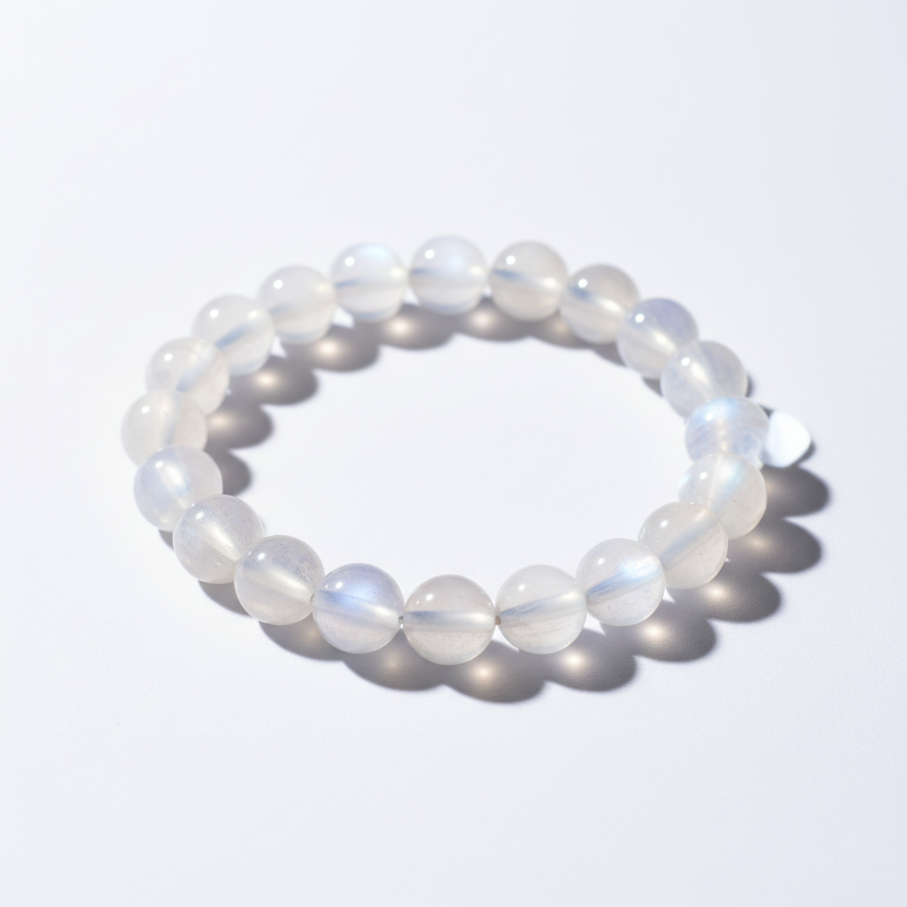 Moonstone Bracelet full product shot on white background