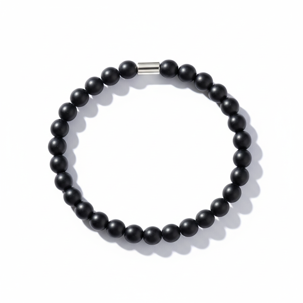 Black Tourmaline Bracelet full product shot on white background