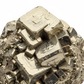Pyrite Stone 1kg macro close-up of golden metallic cubic crystal structure on white background