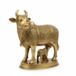 Brass Kamdhenu Cow with Calf Murti full product shot on white background