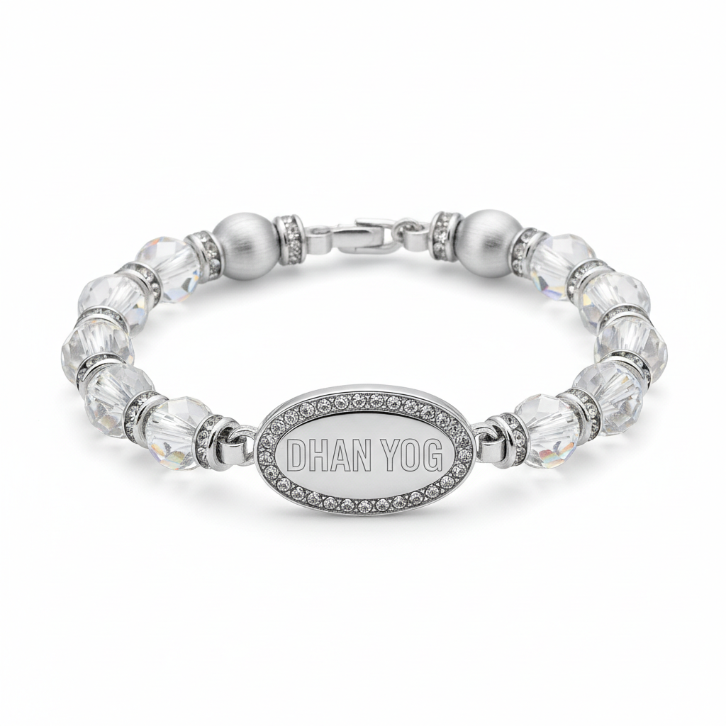 Metal Dhan Yog Bracelet Silver full product shot on white background
