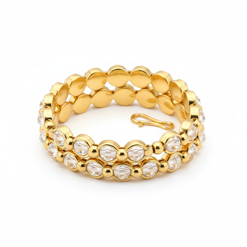 Metal Dhan Yog Bracelet Gold full product shot on white background