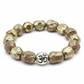 Raw Pyrite with Om Bead Bracelet full product shot on white background