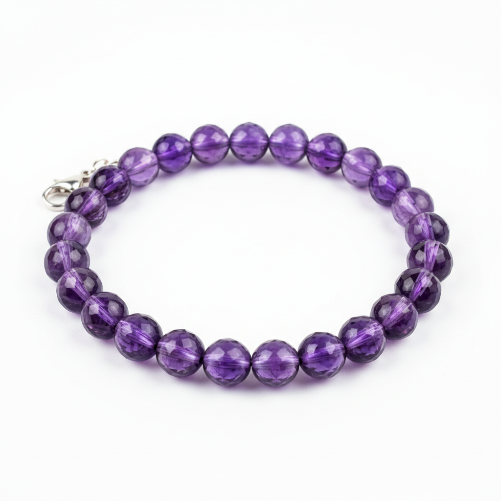 Amethyst Bracelet full product shot on white background