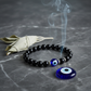 Evil Eye Bracelet with Black Obsidian in a serene protective spiritual setting