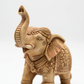 2.75 inch elephant trunk up murti macro detail showing intricate craftsmanship and raised trunk