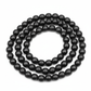 Stretchable Karungali Mala 8mm full product shot on white background showing all black ebony beads