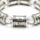 Metal Dhan Yog Bracelet Silver close-up of silver metal accents and crystal beads