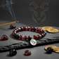 Dhan Yog Capricorn Bracelet zodiac wealth crystals with earthy grey golden tones in a serene spiritual setting