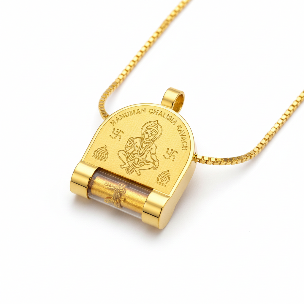 Siddh Hanuman Chalisa Kavach Gold full product shot on white background