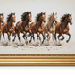 Big 7 Horses Frame macro close-up showing dynamic galloping horse detail and frame border craftsmanship