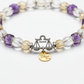 Dhan Yog Libra Bracelet close-up of zodiac wealth crystal beads on white background