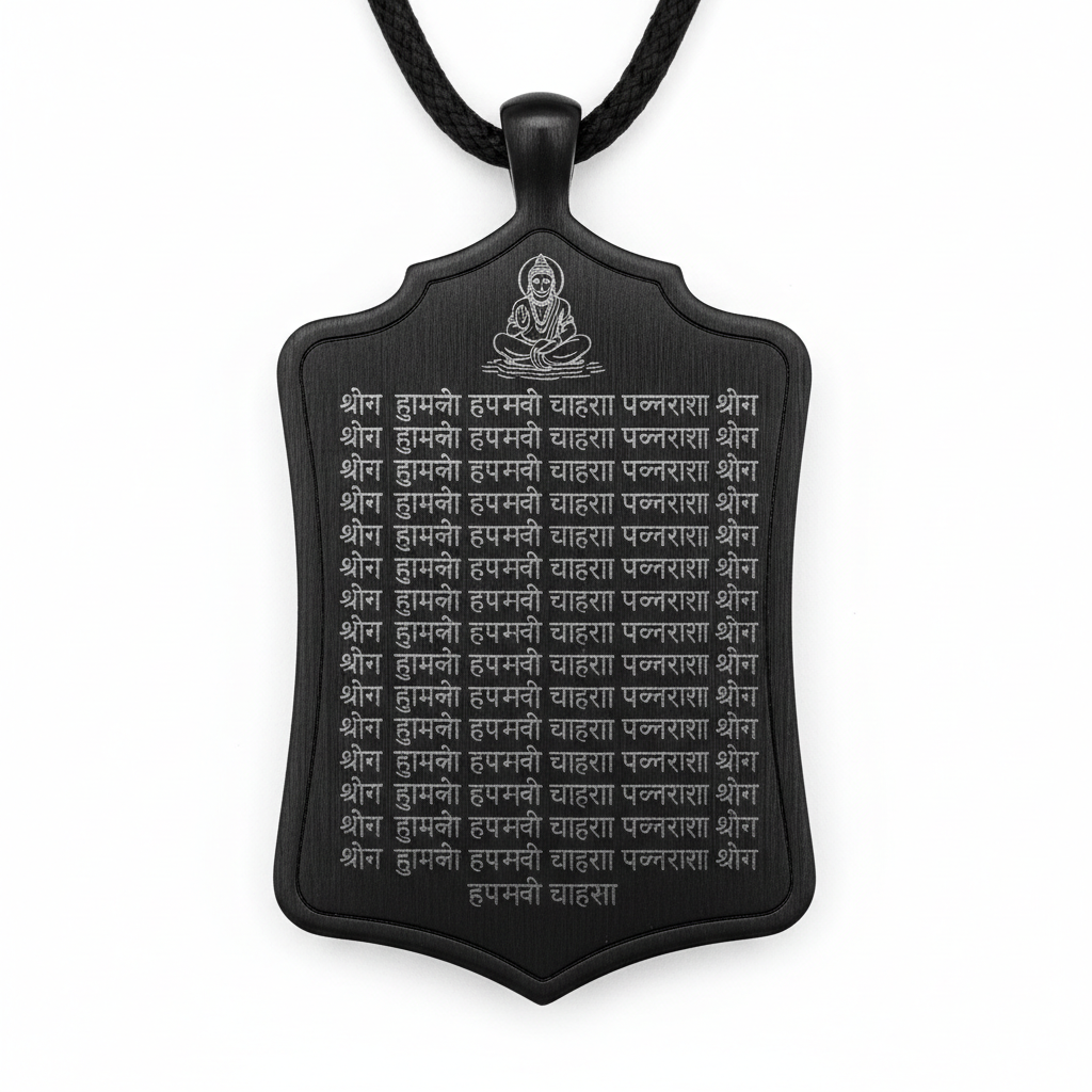 Shree Hanuman Chalisa Kavach Black full product shot on white background