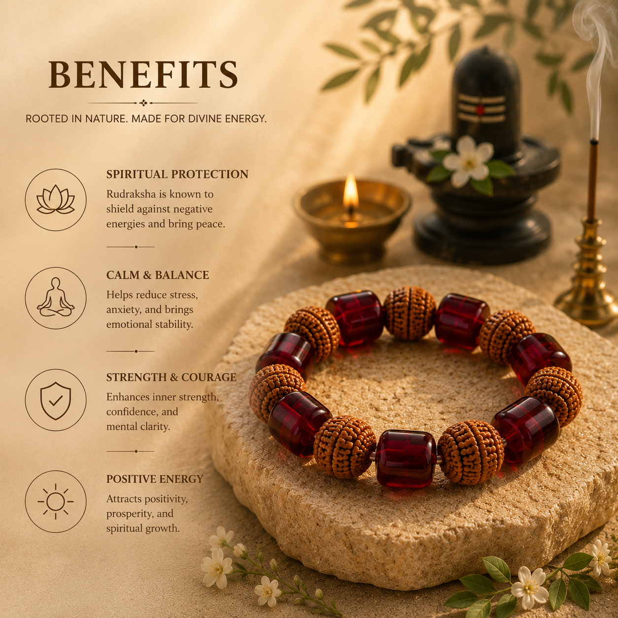 5 Mukhi Rudraksha Bracelet